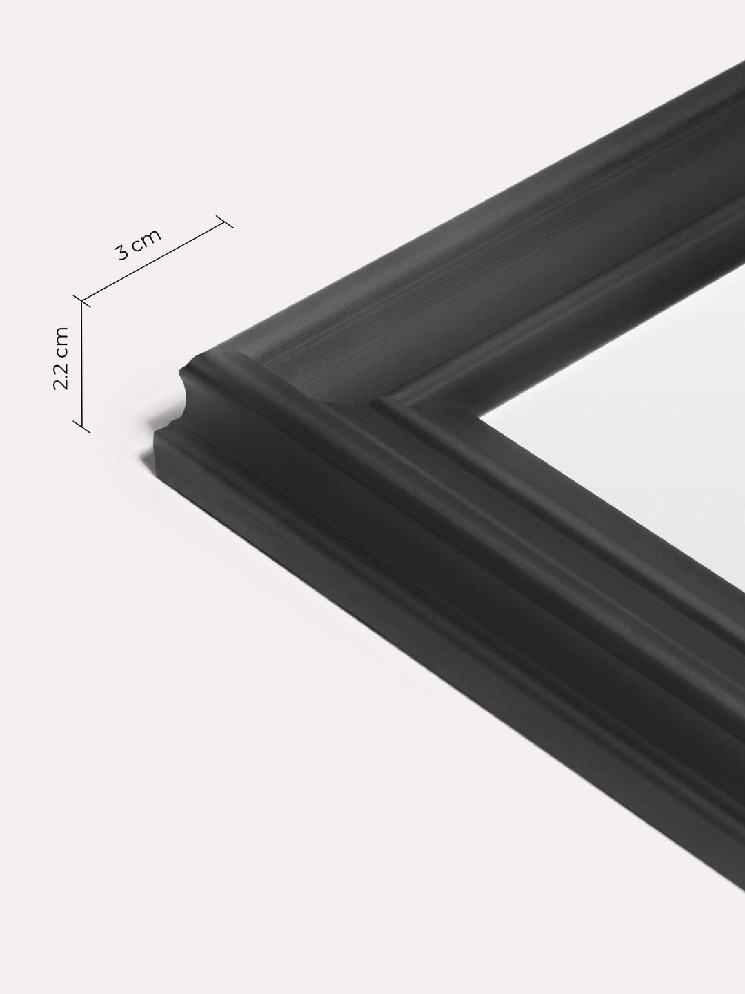 Decorative Frame, Black, A3 - Close-up view